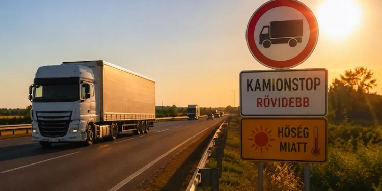 Hőségriadó miatt rövidebb kamionstop hétvégén