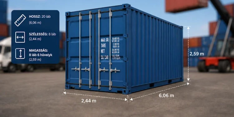 Mit jelent a 20 lábas konténer?